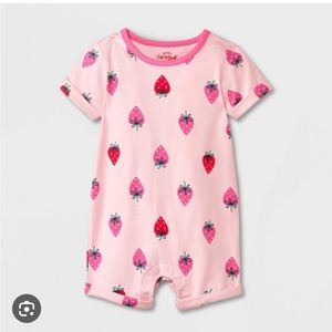 Cat & Jack Strawberry Short Sleeve Romper
